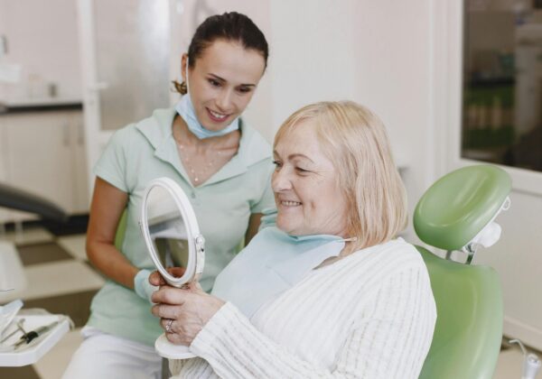 Senior cosmetic dentistry youthful smile